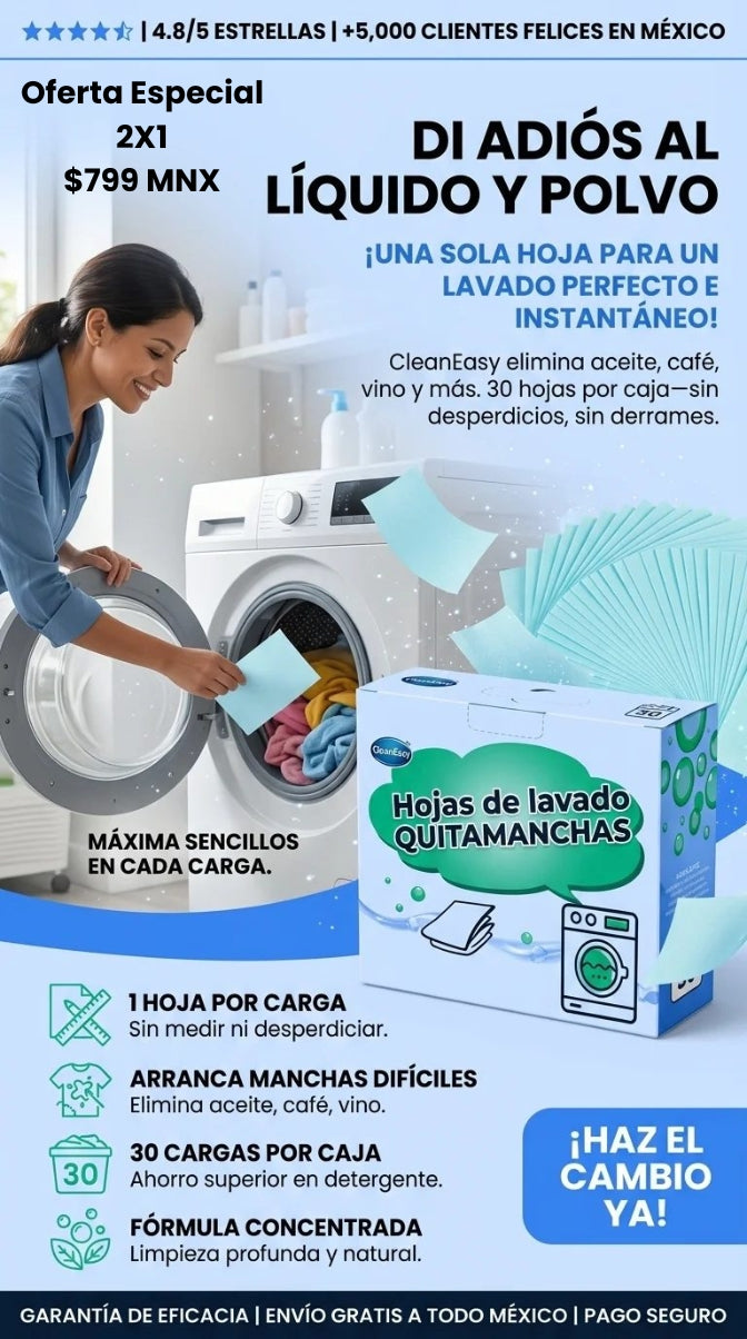 Pack de 30 Laminas Mágicas Quita manchas Ecológicas
