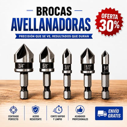 🔩 ProCut |Kit de Brocas Avellanadoras 5 piezas