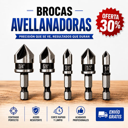 🔩 ProCut |Kit de Brocas Avellanadoras 5 piezas