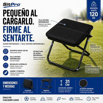 SitPro®Banquito de Bolsillo Plegable y Portátil