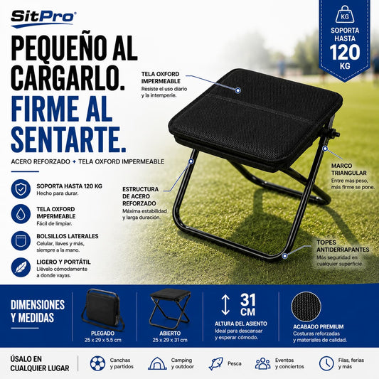 SitPro®Banquito de Bolsillo Plegable y Portátil