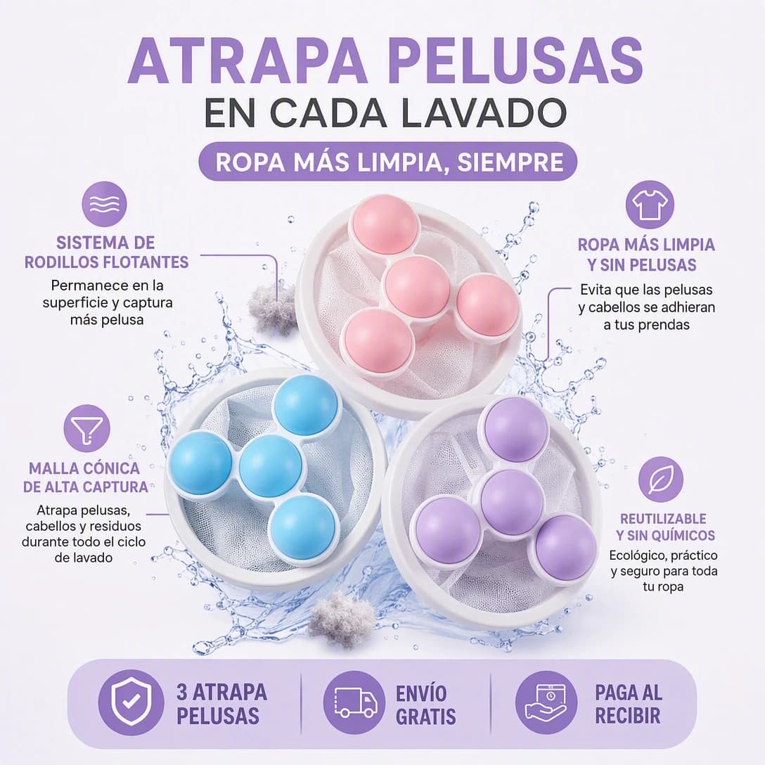 CleanBall™ | Atrapa pelos y pelusas al lavar