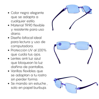 2x1 Lentes TR90 Bifocal Auto Graduables