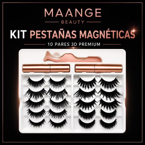 Kit 10 Pestañas magnéticas 3D+delineador