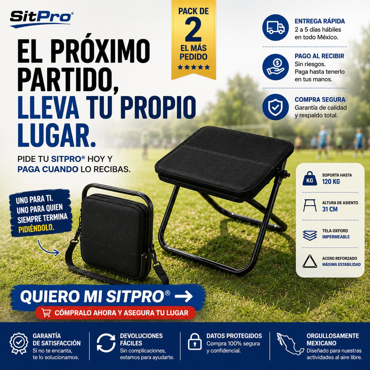 SitPro®Banquito de Bolsillo Plegable y Portátil