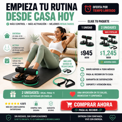 AbCore Pro® 💪 — Ejercitador Abdominal con Ventosa | Entrena en Casa | Sin Gym