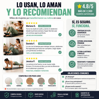 AbCore Pro® 💪 — Ejercitador Abdominal con Ventosa | Entrena en Casa | Sin Gym