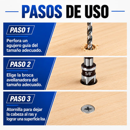 🔩 ProCut |Kit de Brocas Avellanadoras 5 piezas
