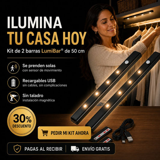 Kit 2 Lámparas Led con sensor de movimiento