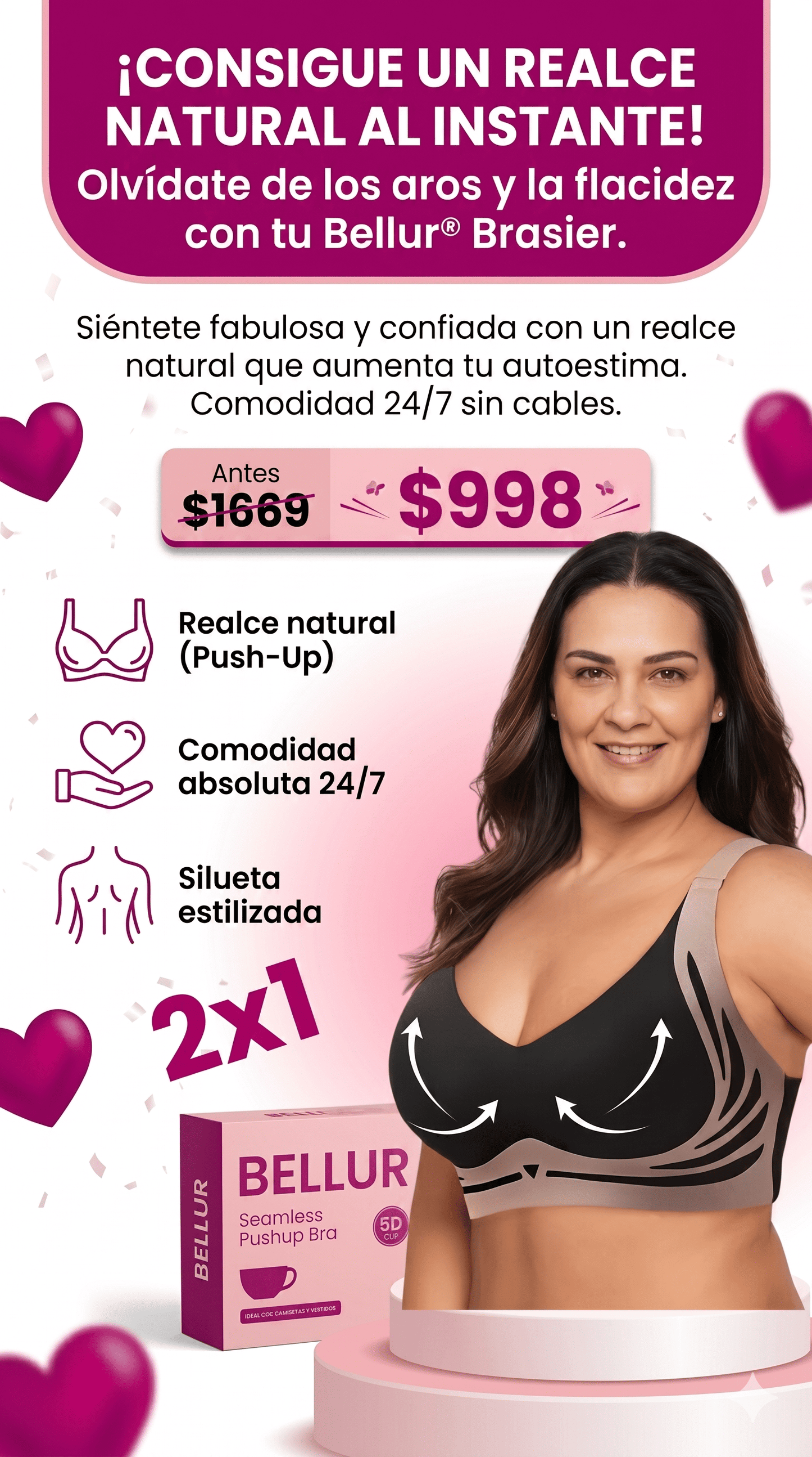 Sujetador push-up sin costuras
