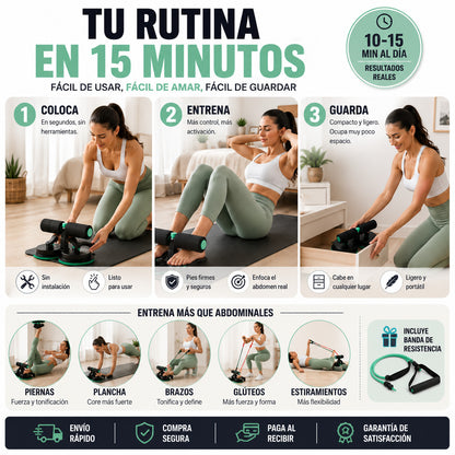 AbCore Pro® 💪 — Ejercitador Abdominal con Ventosa | Entrena en Casa | Sin Gym