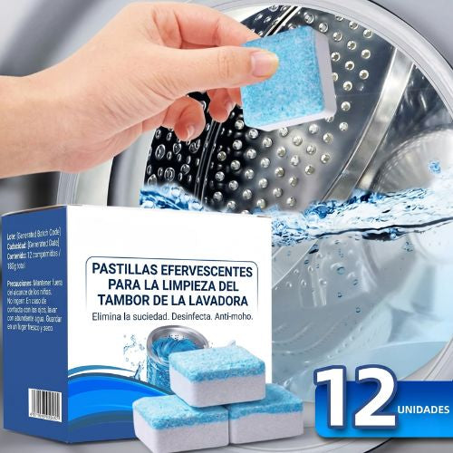 12 pastillas limpieza lavadora efervesce